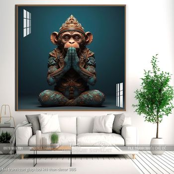 file tranh con giap tuoi khi than decor 385