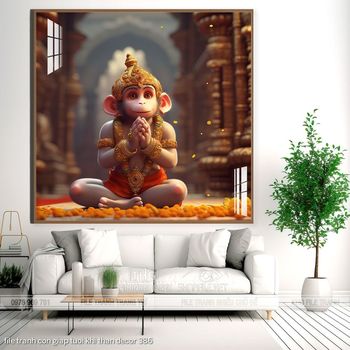 file tranh con giap tuoi khi than decor 386