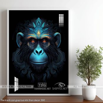 file tranh con giap tuoi khi than decor 390