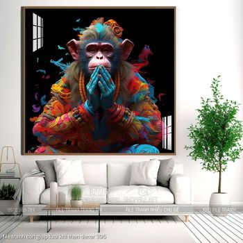 file tranh con giap tuoi khi than decor 395