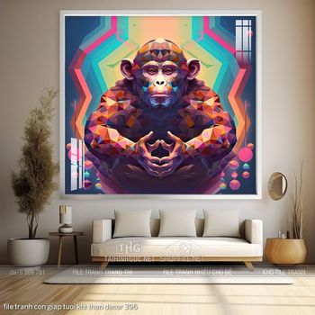 file tranh con giap tuoi khi than decor 396