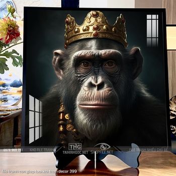 file tranh con giap tuoi khi than decor 399