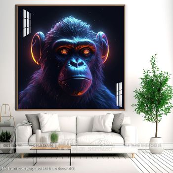 file tranh con giap tuoi khi than decor 401