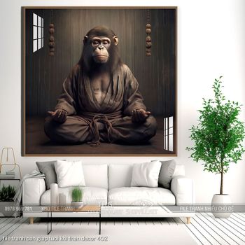 file tranh con giap tuoi khi than decor 402