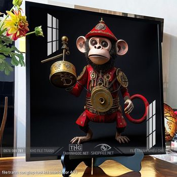 file tranh con giap tuoi khi than decor 403