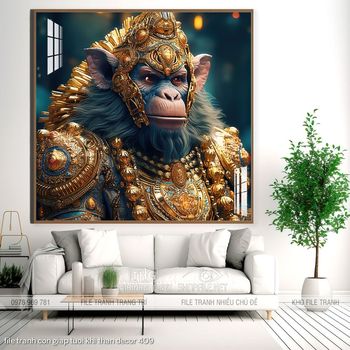 file tranh con giap tuoi khi than decor 409