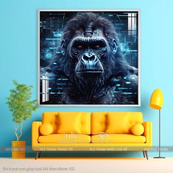 file tranh con giap tuoi khi than decor 411