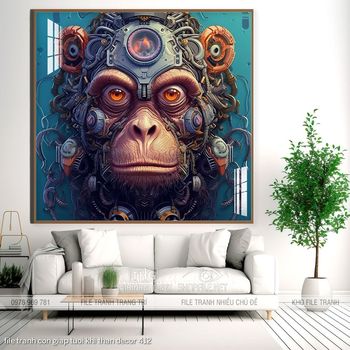 file tranh con giap tuoi khi than decor 412