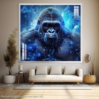 file tranh con giap tuoi khi than decor 415