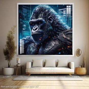 file tranh con giap tuoi khi than decor 417