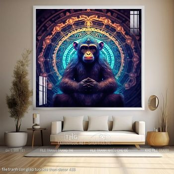 file tranh con giap tuoi khi than decor 418