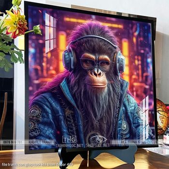 file tranh con giap tuoi khi than decor 419