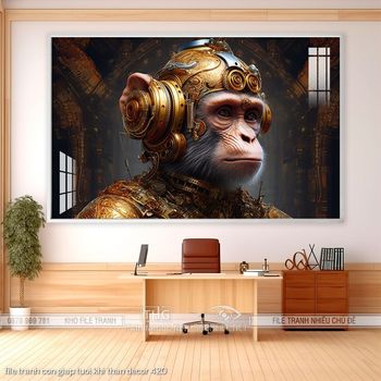 file tranh con giap tuoi khi than decor 420