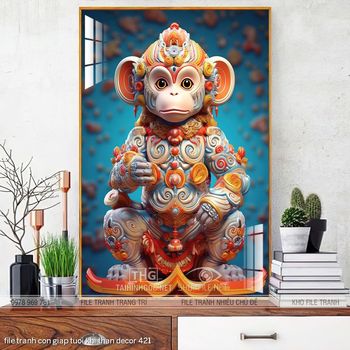 file tranh con giap tuoi khi than decor 421