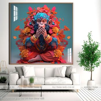 file tranh con giap tuoi khi than decor 426