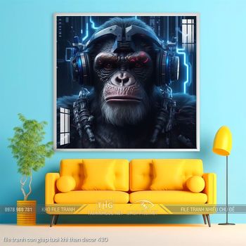 file tranh con giap tuoi khi than decor 430