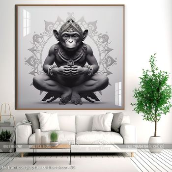 file tranh con giap tuoi khi than decor 436