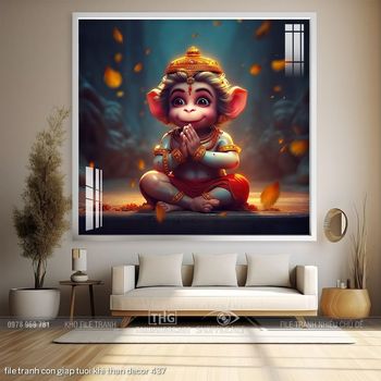 file tranh con giap tuoi khi than decor 437