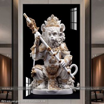 file tranh con giap tuoi khi than decor 438