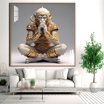 file tranh con giap tuoi khi than decor 441