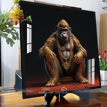 file tranh con giap tuoi khi than decor 445