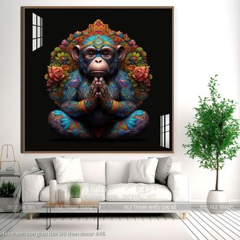 file tranh con giap tuoi khi than decor 446