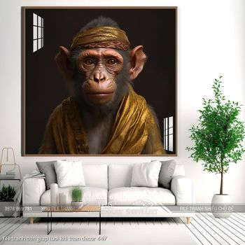 file tranh con giap tuoi khi than decor 447