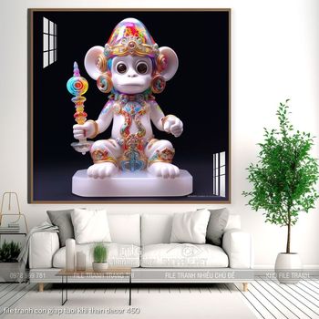 file tranh con giap tuoi khi than decor 450