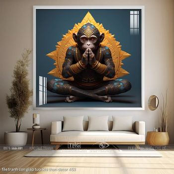 file tranh con giap tuoi khi than decor 453