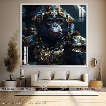 file tranh con giap tuoi khi than decor 455