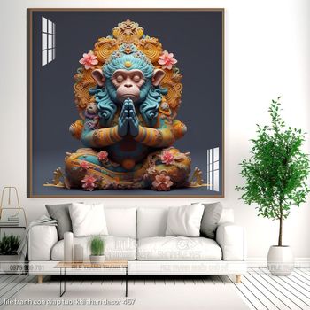 file tranh con giap tuoi khi than decor 457