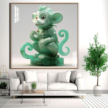 file tranh con giap tuoi khi than decor 462