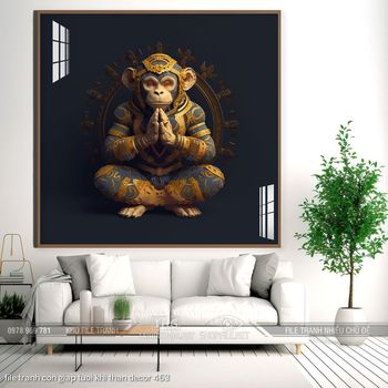 file tranh con giap tuoi khi than decor 463