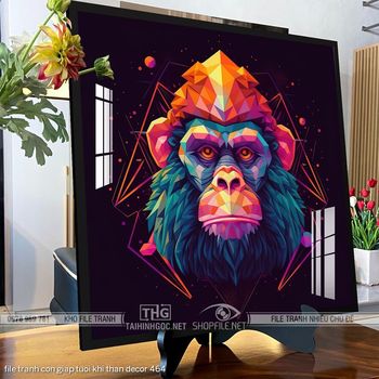 file tranh con giap tuoi khi than decor 464