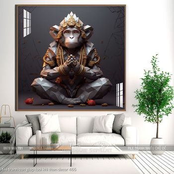 file tranh con giap tuoi khi than decor 465