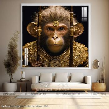 file tranh con giap tuoi khi than decor 466