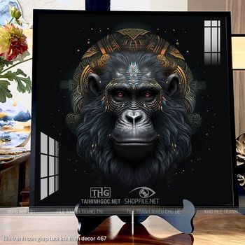 file tranh con giap tuoi khi than decor 467