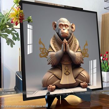 file tranh con giap tuoi khi than decor 469