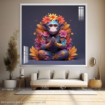 file tranh con giap tuoi khi than decor 470