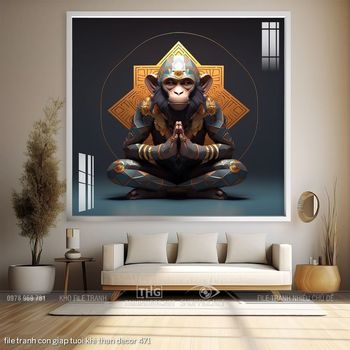 file tranh con giap tuoi khi than decor 471