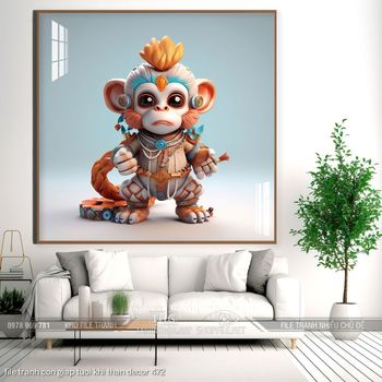 file tranh con giap tuoi khi than decor 472