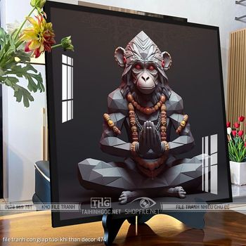 file tranh con giap tuoi khi than decor 474