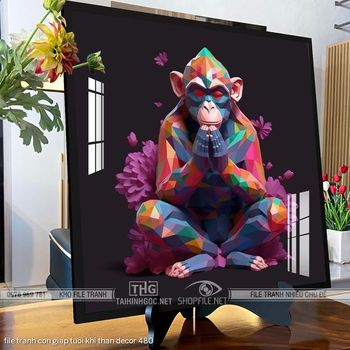 file tranh con giap tuoi khi than decor 480