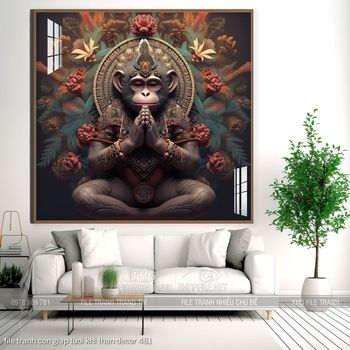 file tranh con giap tuoi khi than decor 481