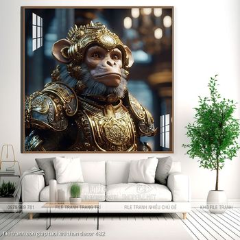 file tranh con giap tuoi khi than decor 482