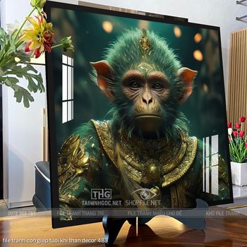 file tranh con giap tuoi khi than decor 483