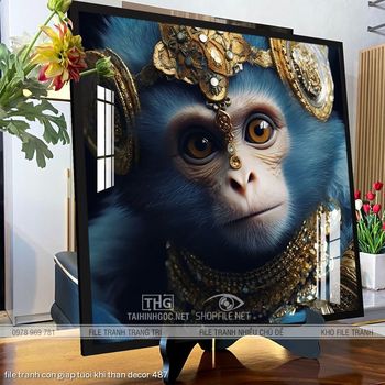 file tranh con giap tuoi khi than decor 487