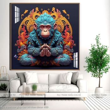 file tranh con giap tuoi khi than decor 489