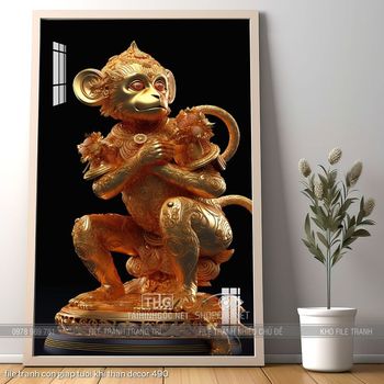 file tranh con giap tuoi khi than decor 490