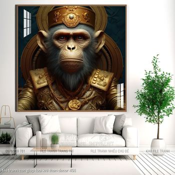 file tranh con giap tuoi khi than decor 491